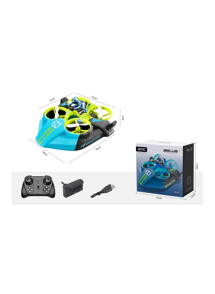 STEM Sea, land and air RC four-axle flying car