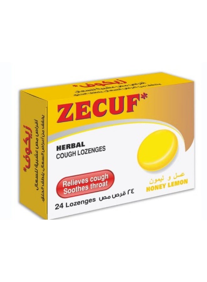 Zecuf Herbal Cough Lozenges with Honey Lemon, 24 Count