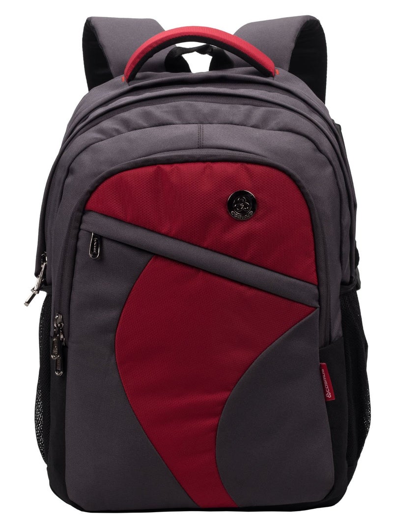 COSMUS Rugged School Leeds Polyester Waterproof Backpack Bags With Laptop Section For Class 6-9 - (Grey, 33L, 3 Compartments) - Image 2