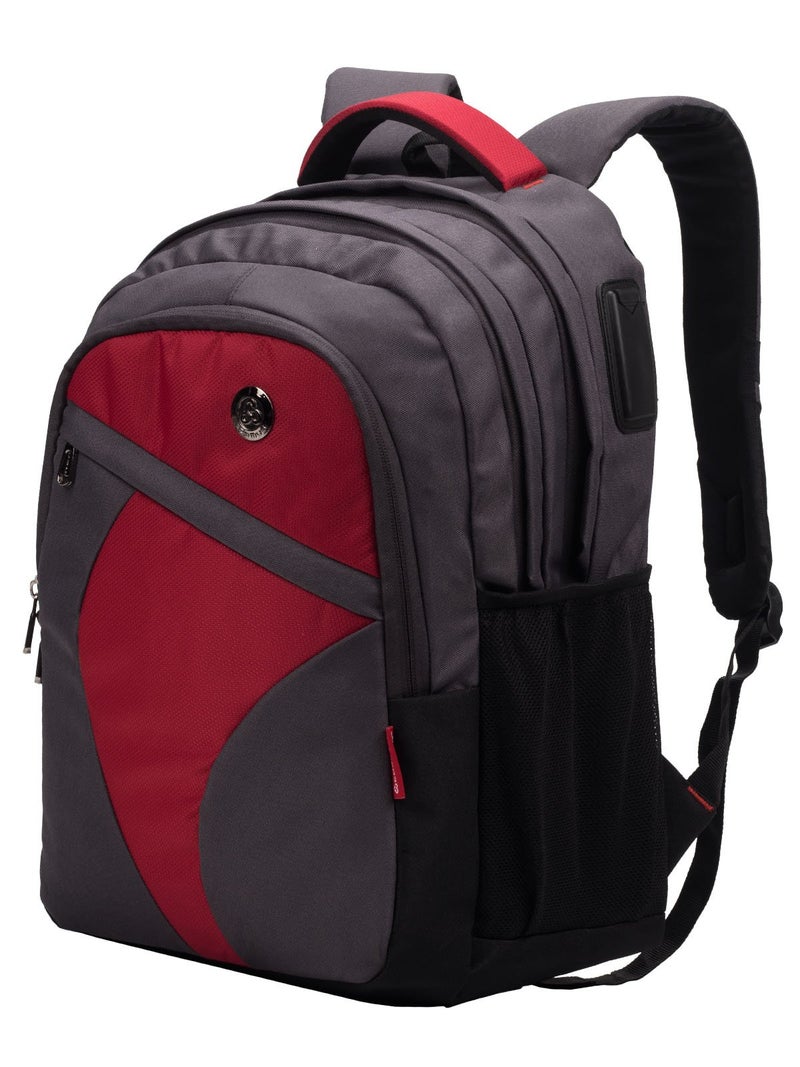 COSMUS Rugged School Leeds Polyester Waterproof Backpack Bags With Laptop Section For Class 6-9 - (Grey, 33L, 3 Compartments) - Image 3