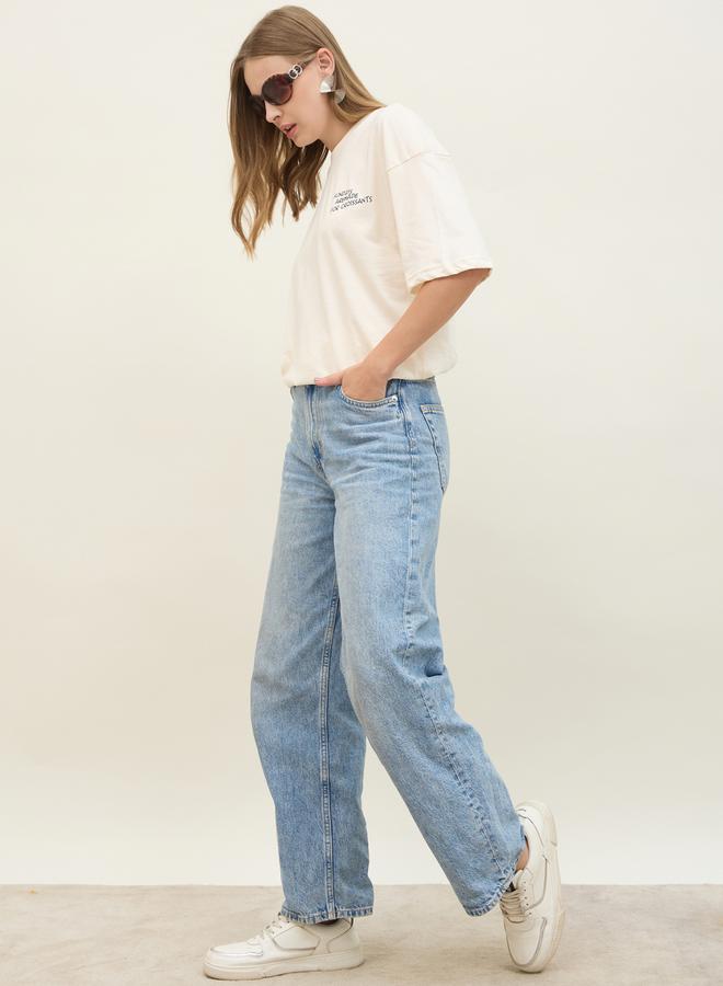 Styli Croissants Graphic Print Dropped Shoulder Oversized T-Shirt - Image 1