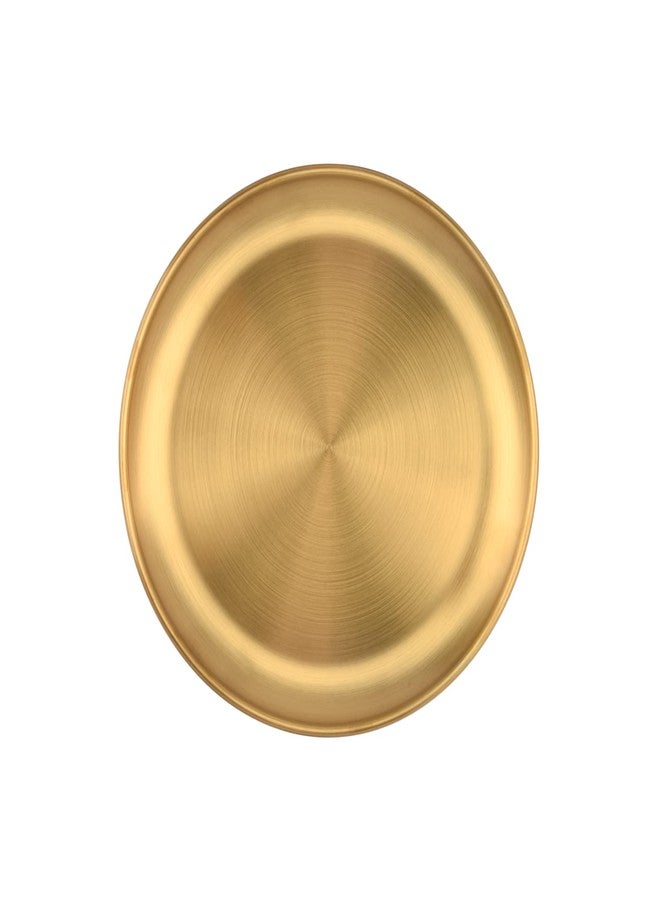 Loyanger Round Brass Tray, Gold Round Tray, Stainless Steel Large Rounds Trays, Stainless Steel Plate Cosmetics Jewelry Organizer Towel Trays for Home,Matte Brass Finish(Color:20cm) - Image 5