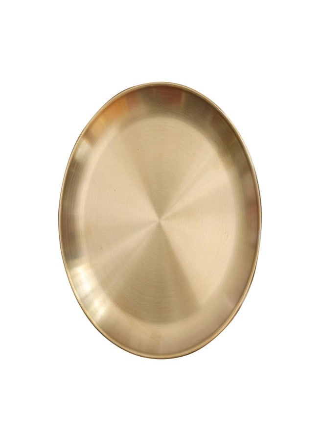 Loyanger Round Brass Tray, Gold Round Tray, Stainless Steel Large Rounds Trays, Stainless Steel Plate Cosmetics Jewelry Organizer Towel Trays for Home,Matte Brass Finish(Color:20cm) - Image 1