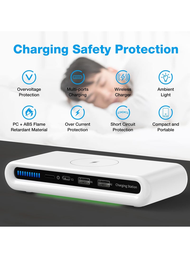 General 4-in-1 Wireless Fast Charger Station, 15W USB Charging Hub for Smartphones, Smartwatches, and Earbuds, Multi-Device Compatibility  - Image 5