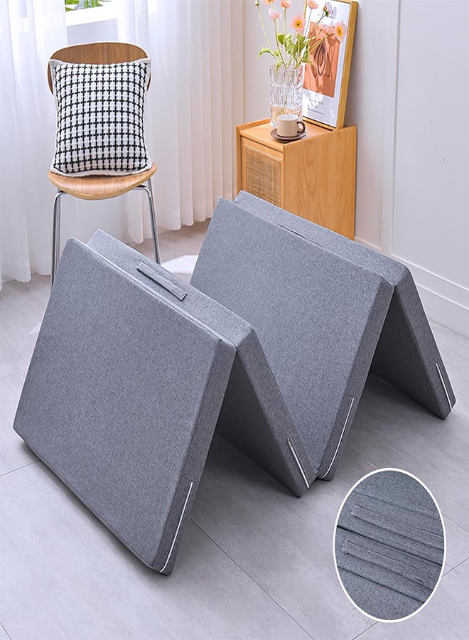 Folding Mattress Thick Medical Foam Mattress Topper 4 Folding Guest Mat Portable Mattress with Breathable Washable Cover for Single Bed Floor Camping Playroom Nap  - Image 2