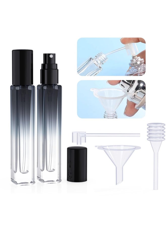 Seafulee 5PCS Cologne Atomizer Empty 10ML Mini Perfume Bottles Refillable With Dispenser Tools Pocket Spray Bottle for Travel and Sample Container GradientBlack Cap - Image 4