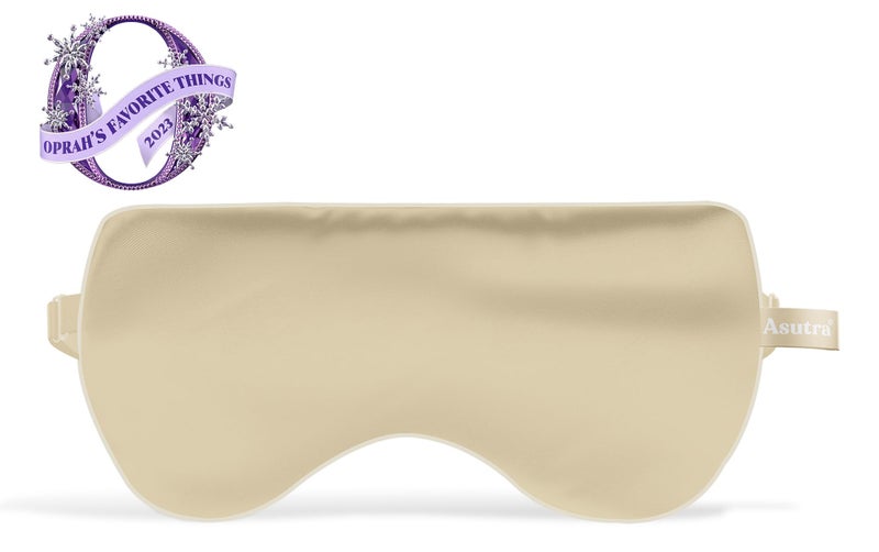 ASUTRA Silk Eye Pillow for Sleep, Champagne - Filled w/Lavender Buds & Flax Seeds, Weighted Eye Mask, Meditation & Light Blocking Blindfold, Cooling Gel Mask Included - Image 4