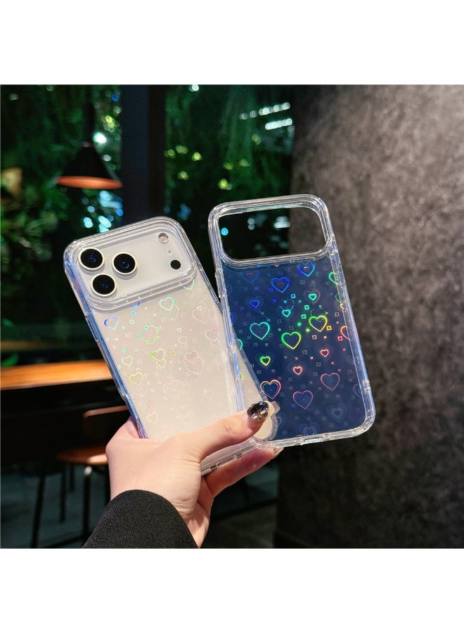 تنطبق على اي فون 17 برو ماكس شفاف حماية الأكمام ، مبهرج نمط الحب - Image 1