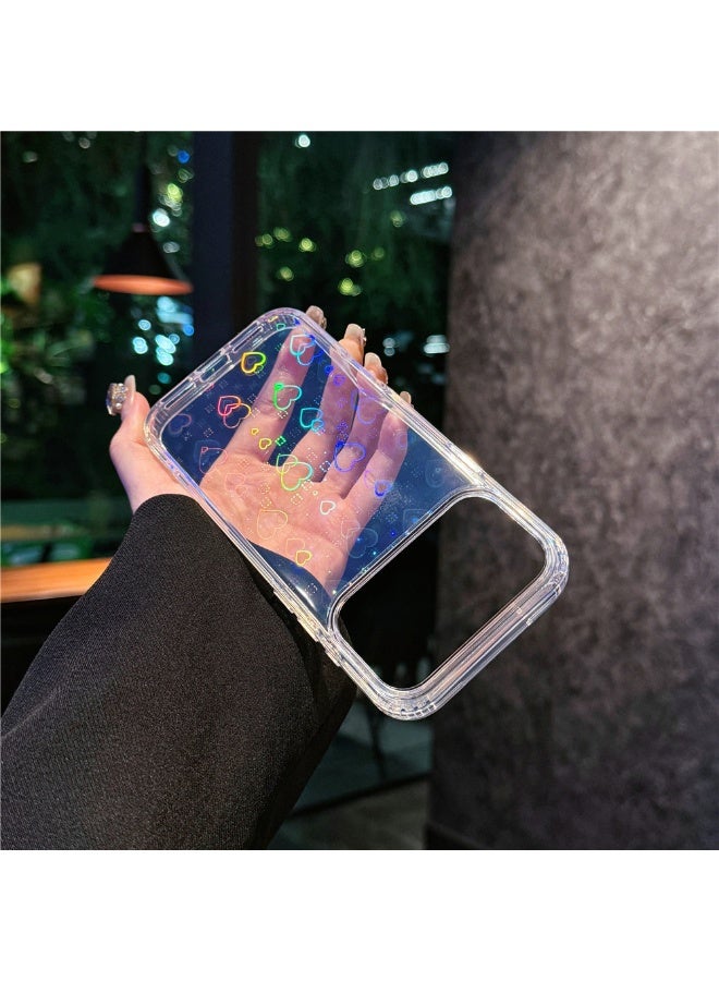 تنطبق على اي فون 17 برو ماكس شفاف حماية الأكمام ، مبهرج نمط الحب - Image 2