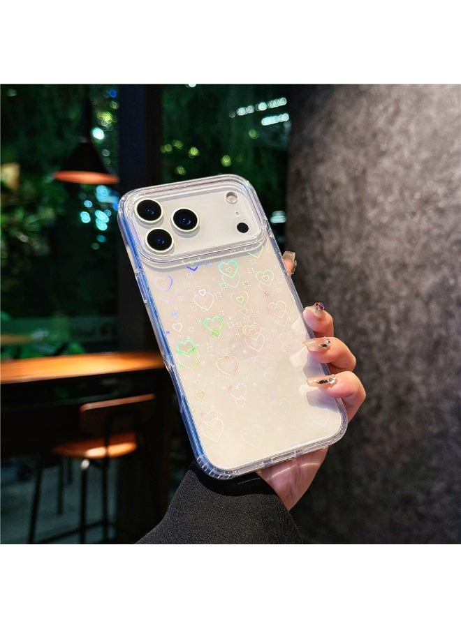 تنطبق على اي فون 17 برو ماكس شفاف حماية الأكمام ، مبهرج نمط الحب - Image 4