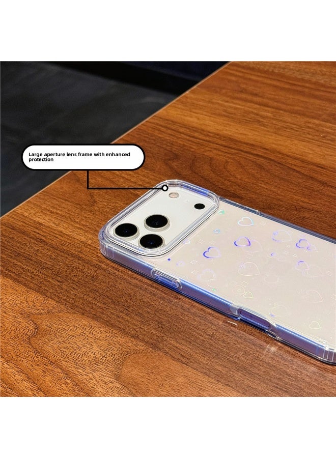 تنطبق على اي فون 17 برو ماكس شفاف حماية الأكمام ، مبهرج نمط الحب - Image 3