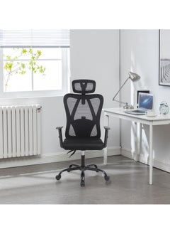 Gogoya Office Chair, Ergonomic Desk Chair Breathable Mesh Chair with Adjustable High Back Lumbar Support Flip-up Armrests, Executive Rolling Swivel Comfy Task Computer Chair for Home Office  - Image 3