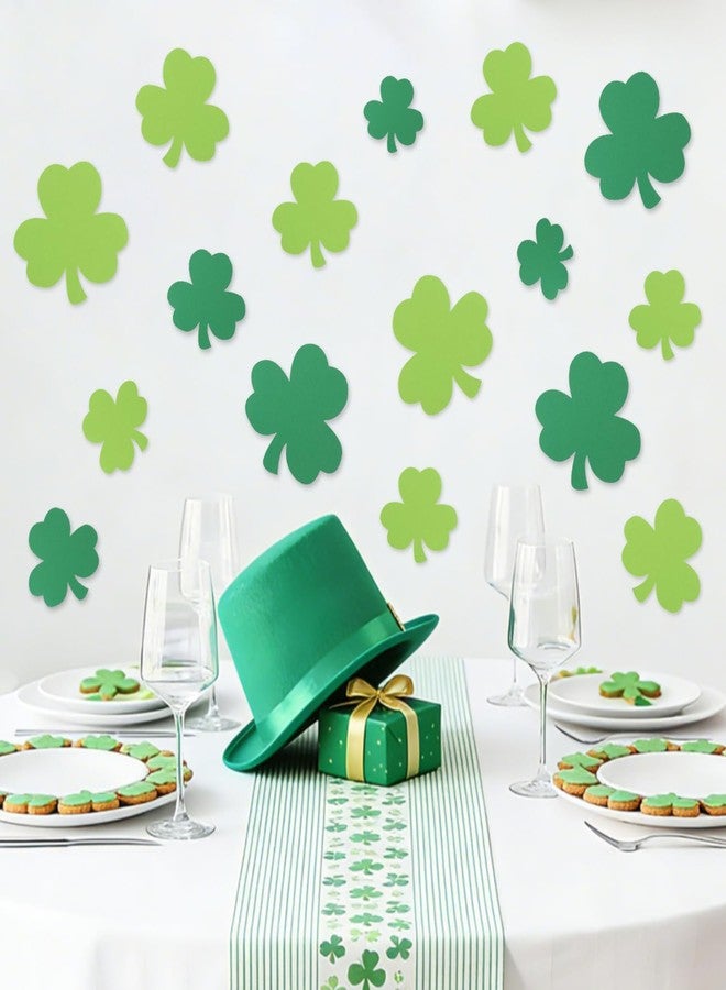 Labrostar 168Pcs St Patricks Day Decorations Pre-Cut Shamrock Cutouts Bulletin Board Decor Lucky Green Irish Clover Shapes for School Classroom Home Office Decorations 7 Sizes - Image 2