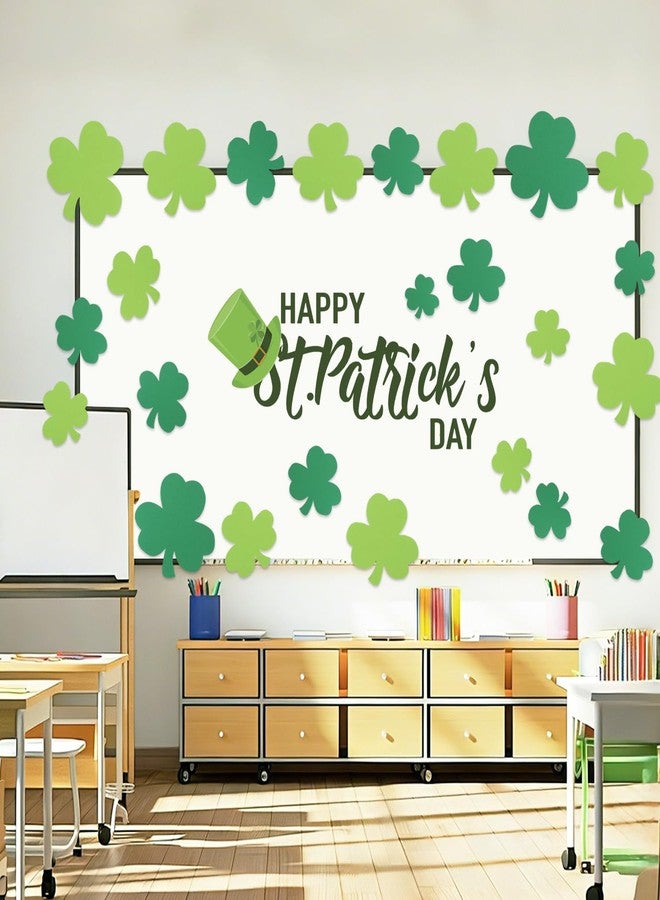 Labrostar 168Pcs St Patricks Day Decorations Pre-Cut Shamrock Cutouts Bulletin Board Decor Lucky Green Irish Clover Shapes for School Classroom Home Office Decorations 7 Sizes - Image 5