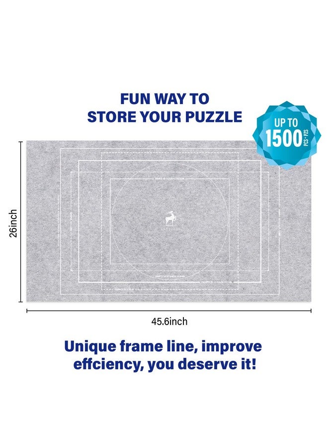 Antelope - Puzzle Mat for 1000 1500 500 Piece Puzzles, Jigsaw Puzzle Storage Mat, 45.6 x 26 inch (116 × 66 cm) Felt Mat, Fits up to 1500-piece Puzzles (5-Piece Set) - Image 3