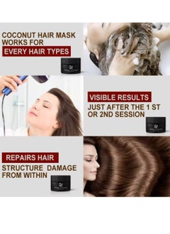 PURC 50ml Coconut Oil Hair Mask Deep Conditioning Moisturizing Anti Frizzy Hair Coconut Hair Mask Hydrate Moisturize Nourish and Repair Damaged Hair Smooth and Shiny Hair with Coconut Oil  - Image 5