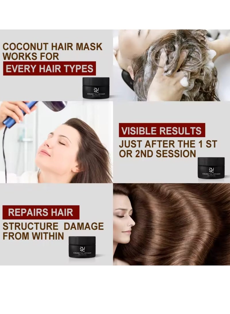 PURC قناع شعر زيت جوز الهند 50 مل - ترطيب عميق وتكييف مضاد للتجاعيد - Image 5