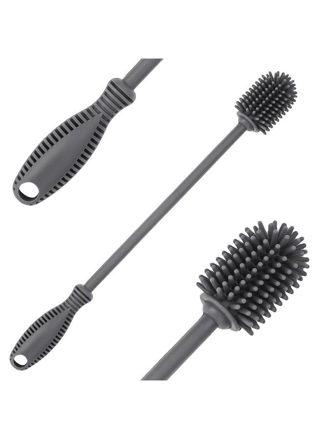 ddLUCK Silicone Bottle Cleaning Brush with Long Handle, 12.5" Water Bottle Cleaner for Baby Bottles, Hydro Flask, Sports Bottle, Vase, Glassware, Perfect for Smaller Diameter Bottle Openings (One Pack) - Image 1