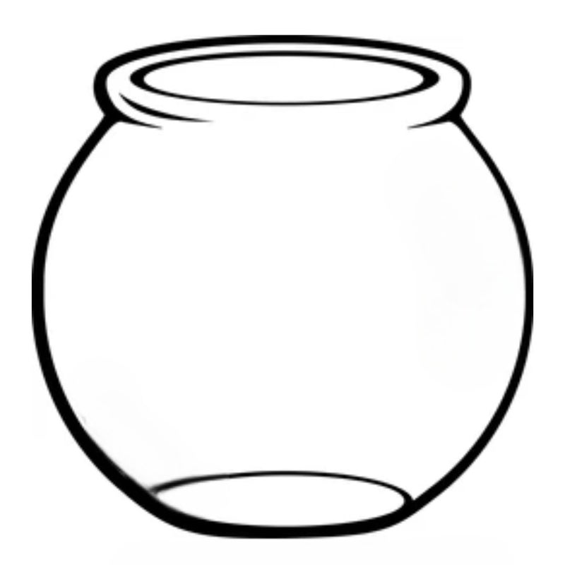 7pets 6-inch Glass Fish Bowl with Neck Collar, Suitable for Small Fish, Plants | Optimum Fish Tank Choice for Office & Home Decor - Image 1