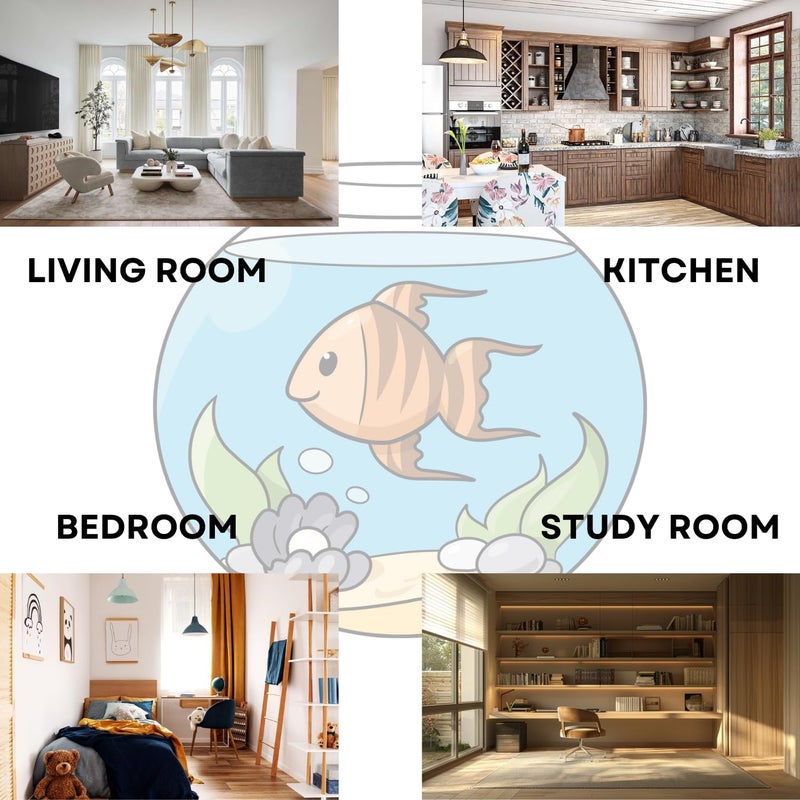 7pets 6-inch Glass Fish Bowl with Neck Collar, Suitable for Small Fish, Plants | Optimum Fish Tank Choice for Office & Home Decor - Image 5