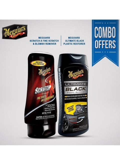 Combo offer  Buy Meguiars Scratch-X Fine Scratch And Blemish Remover 207ml  Meguiars Ultimate Black Car Plastic Restorer 355ml