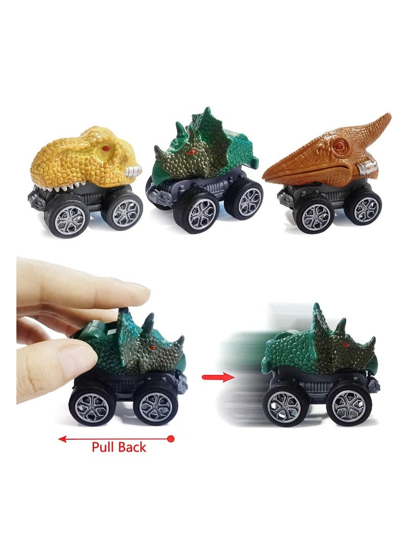 Dinosaurs Carrier Truck, Dino Transport Toy Vehicles with 3 Mini Dinosaur Pull Back Cars - Image 2