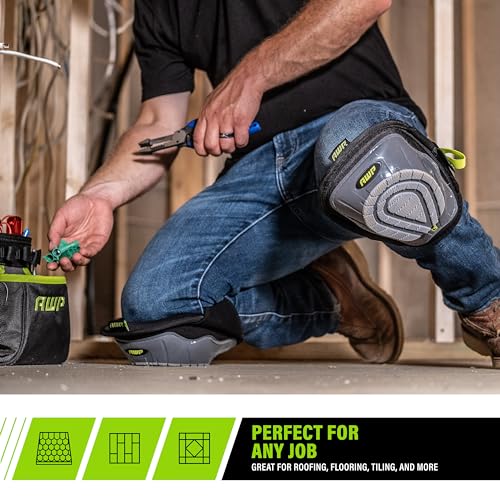 AWP Gel Stabilizer Non-Skid Knee Pads with Dual Layer Padding and Shock Stabilizer Caps for Flooring, Roofing, Decking for All-Day Support & Stability, Men and Women, One Size | L-22380-4 - Image 2