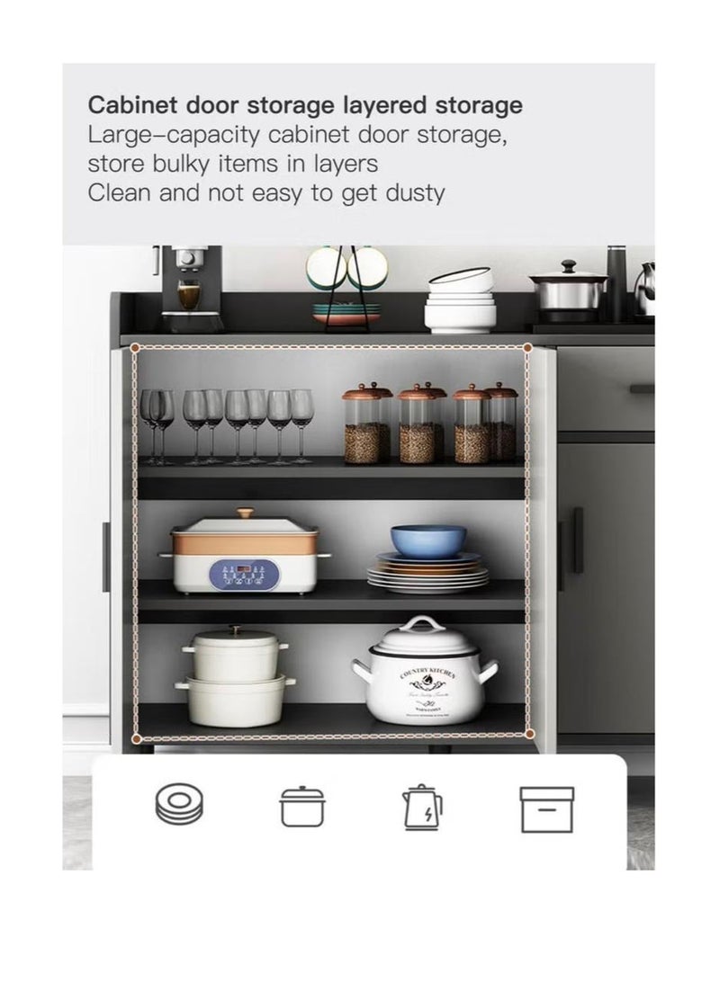 EXPERT Modern Coffee Corner, Large Storage Capacity Functional Cabinet for Living Room Dining Room Office Kitchen Sideboard Storage Cabinet, Freestanding, Grey - Image 5