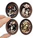 iLAND Miniature Dollhouse Accessories 4 Dollhouse Picture Frames Set wPrinted Paintings 4 Dark Brass Oval Frames w 4 Pictures - Image 2