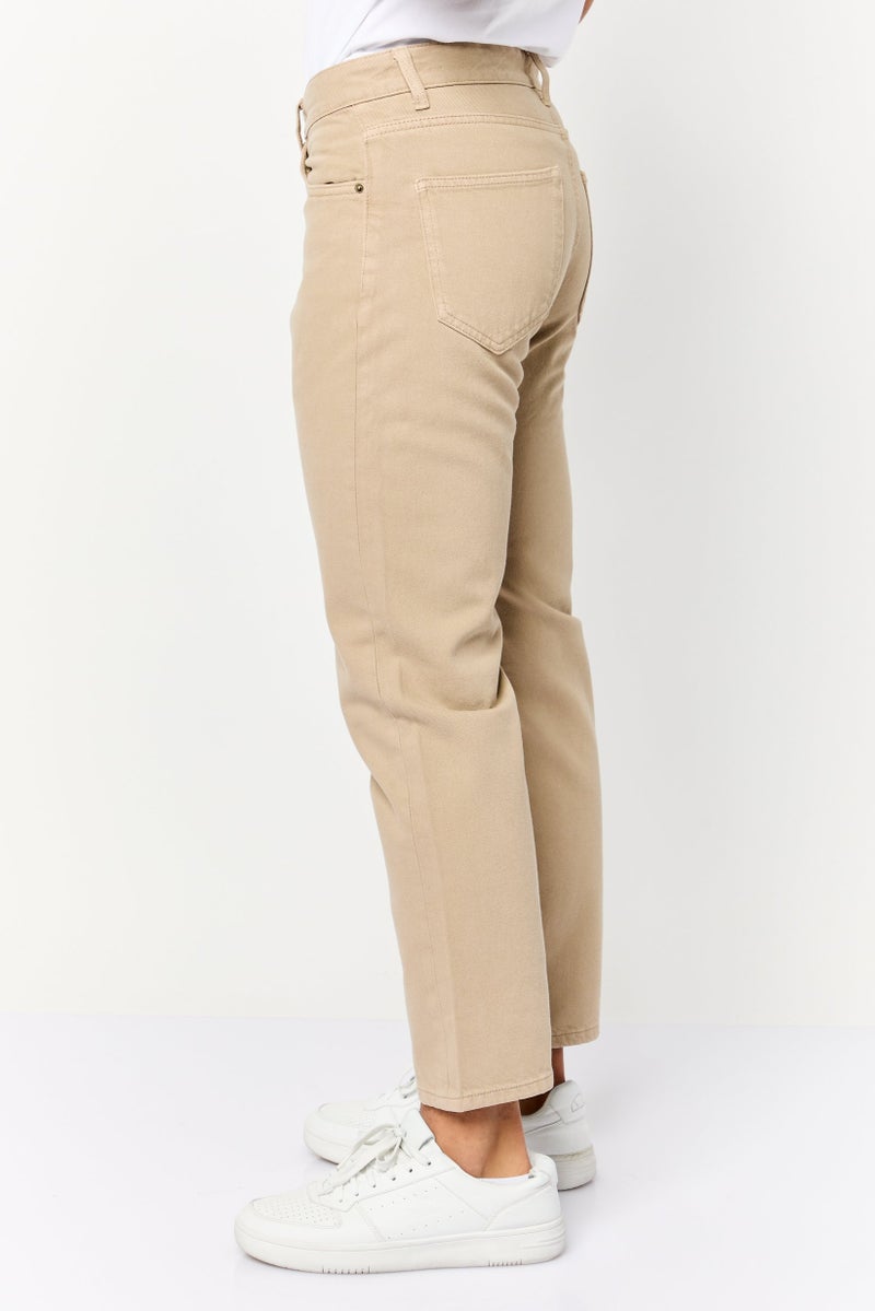 Celio Men Relax Fit Plain Non-Stretchable Denim, Khaki - Image 3