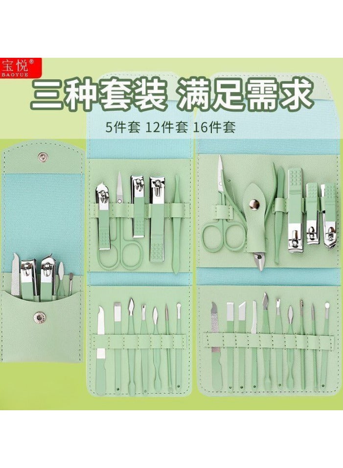 Generic 16pcs Set Of Nail Clippers, Pedicure Clippers. With  Leather Bag - Image 5