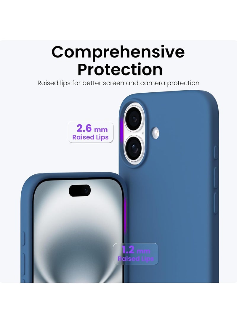 Silicone Case Compatible with iPhone 17, Slim Liquid Silicone Phone Case with 3-Layer Soft Rubber Shockproof Bumper with TPU Lining (Blue) - Image 4