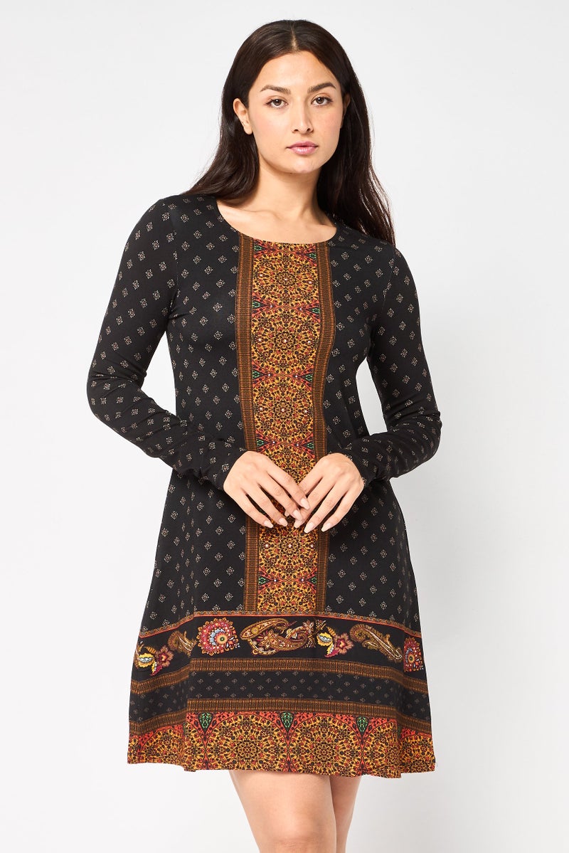 DESIGUAL Women Paisley Print Mini Dress, Multicolor - Image 1