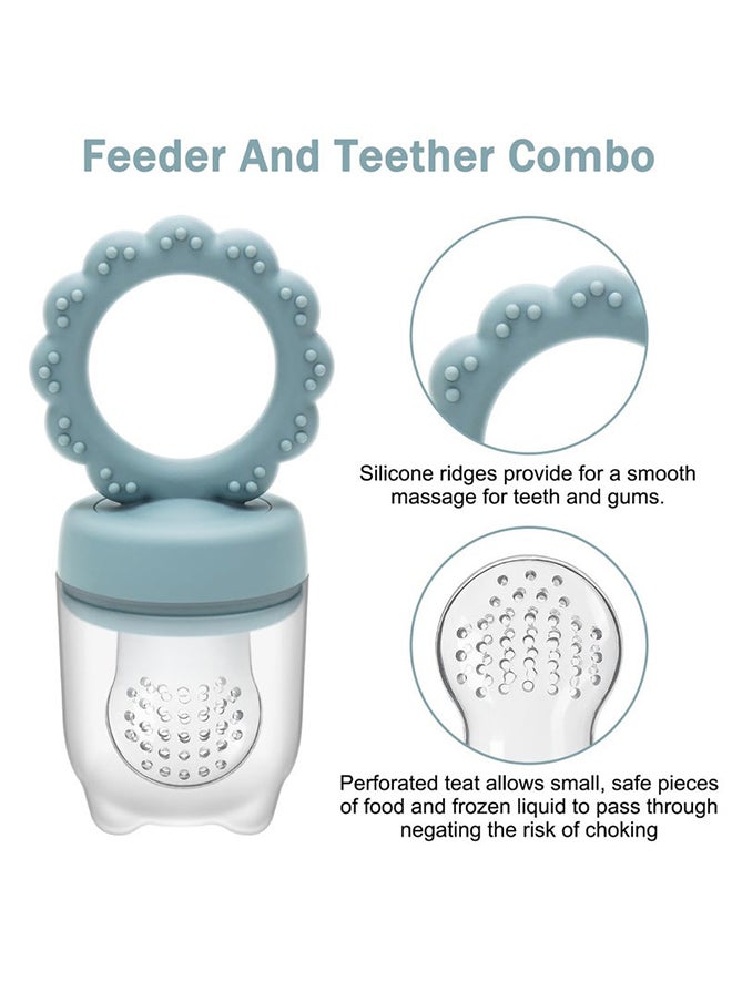Gonice Baby Fruit Food Feeder & Freezer Tray And Silicone Teether, Includes 2 Ex tra Pouches & Travel Lids  - Image 2