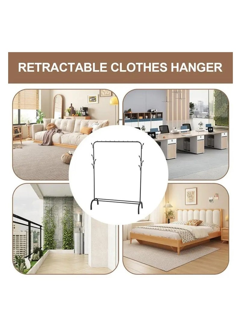 Clothes Organizer And Holder Metal Stand Black 110X40X150cm - Image 4