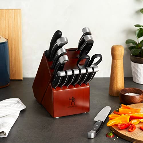 HENCKELS Premium Quality 15-Piece Knife Set with Block, Razor-Sharp, German Engineered Knife Informed by over 100 Years of Masterful Knife Making, Lightweight and Strong, Dark Brown - Image 2