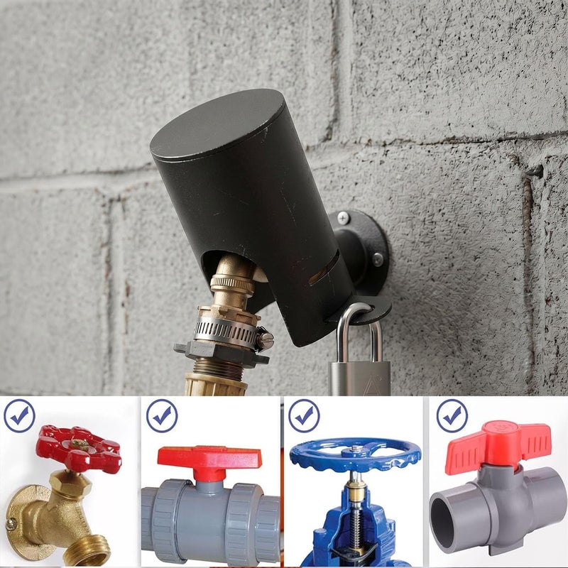 TEMEILI Outdoor Faucet Lock System to Prevent Unauthorized use and Vandalism, Garden Hose and casing Lock and Water-Saving Cover, and Easy to Install (Big Black) - Image 2