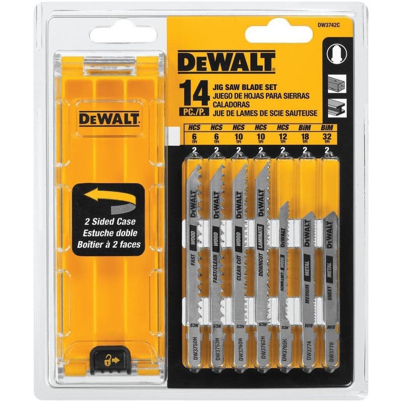 DEWALT Jigsaw Blades Set with Case TShank 14Piece DW3742C - Image 1