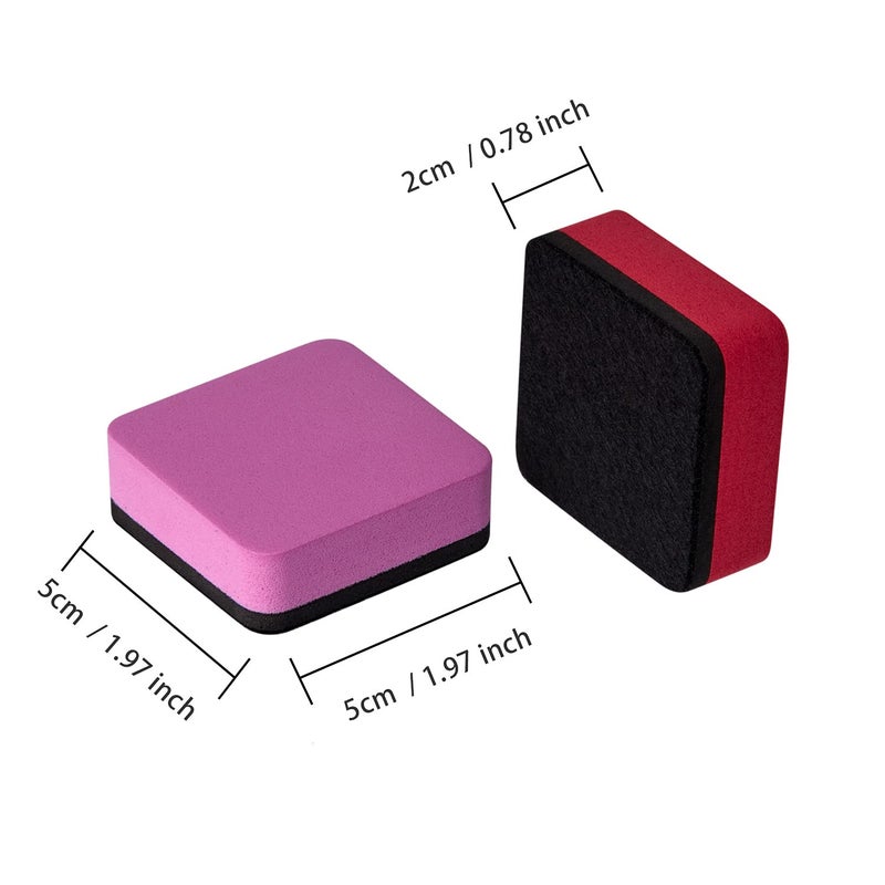 Favide 24 Pack Magnetic Whiteboard Dry Erase Erasers Chalkboard Cleansers for Classroom, School Supplies and Office (Square, 8 Color) - Image 2