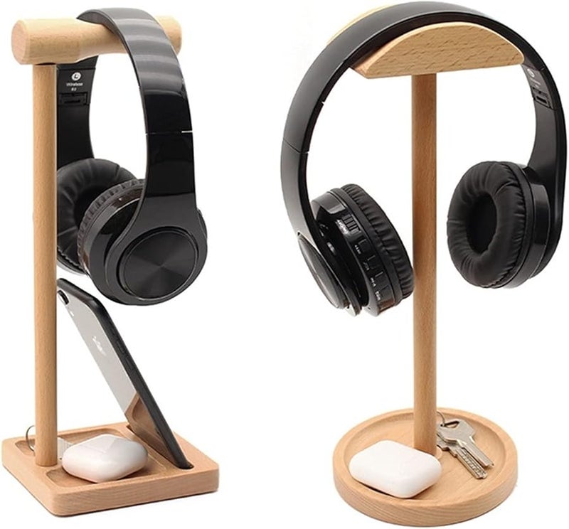 Flexible Wooden Headphone Stand Universal Gaming Headset Holder Color F - Image 1
