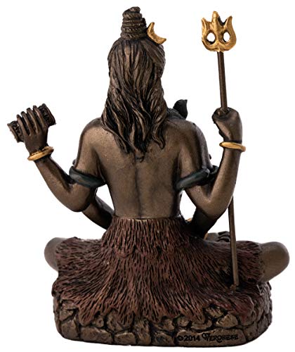 Top Collection Mini Lord Shiva Statue in Lotus Pose - Hindu God and Destroyer of Evil Sculpture in Premium Cold Cast Bronze - 3.2-Inch Collectible Figurine (Sm. Shiva) - Image 3