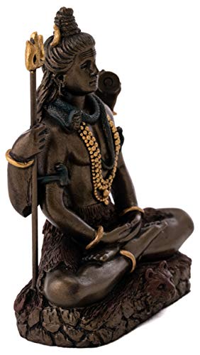 Top Collection Mini Lord Shiva Statue in Lotus Pose - Hindu God and Destroyer of Evil Sculpture in Premium Cold Cast Bronze - 3.2-Inch Collectible Figurine (Sm. Shiva) - Image 4