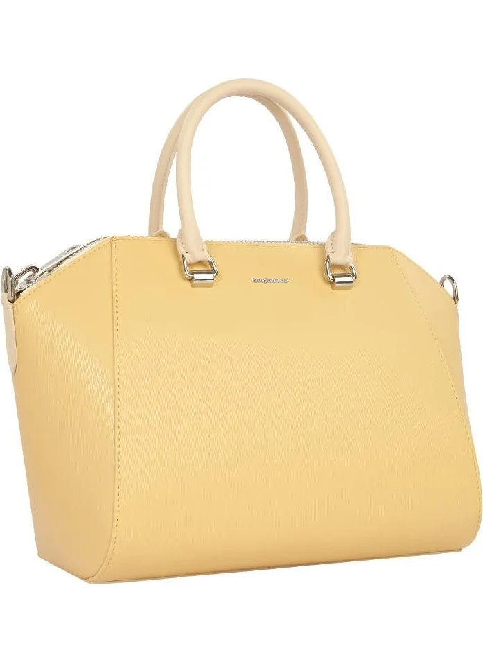 Cengiz Pakel Marin Women's Hand-Shoulder Bag - 7460 - Mustard/beige