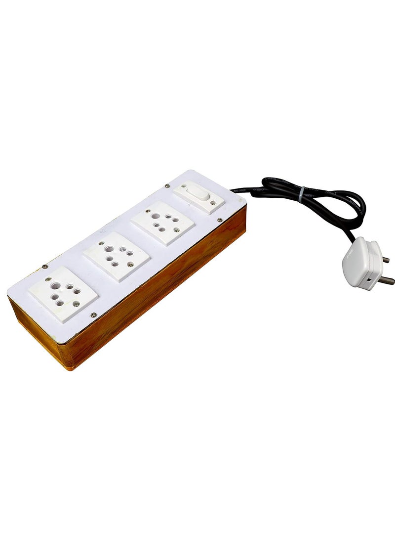 KSB Wooden Extension Board with 1 Switch and 3 Plug 5 Meters  - Image 2