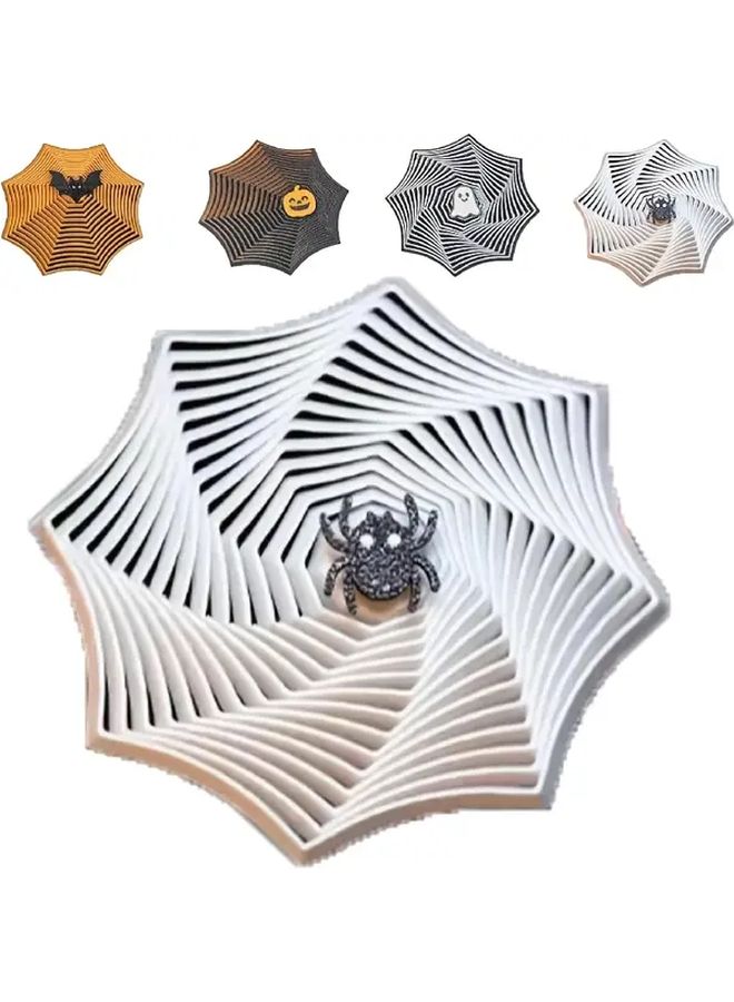 Bat Color Fidget Spinner Toy 3D Printed Spider Web Design Desk Decor Halloween Relaxation Gift - Image 4