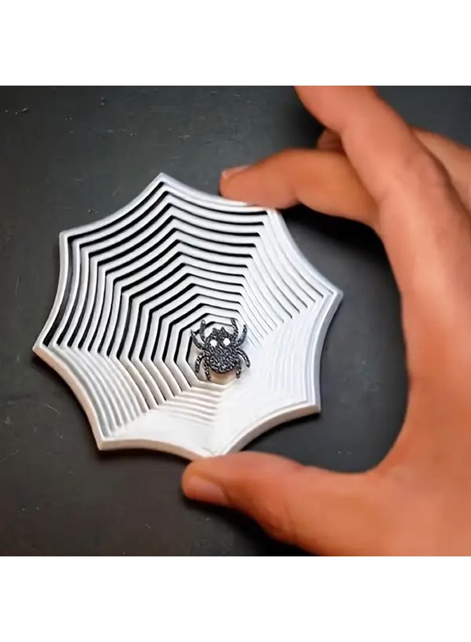 Bat Color Fidget Spinner Toy 3D Printed Spider Web Design Desk Decor Halloween Relaxation Gift - Image 5