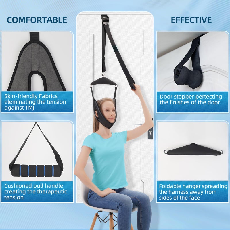 Cervical Neck Traction Device Over-The-Door,Portable Neck Stretcher,Effective Home Physical Therapy for Neck Pain Relief - Image 4