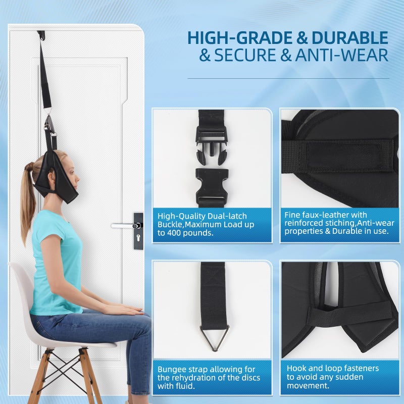 Cervical Neck Traction Device Over-The-Door,Portable Neck Stretcher,Effective Home Physical Therapy for Neck Pain Relief - Image 3