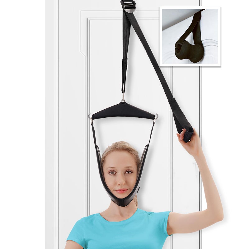 Cervical Neck Traction Device Over-The-Door,Portable Neck Stretcher,Effective Home Physical Therapy for Neck Pain Relief - Image 1