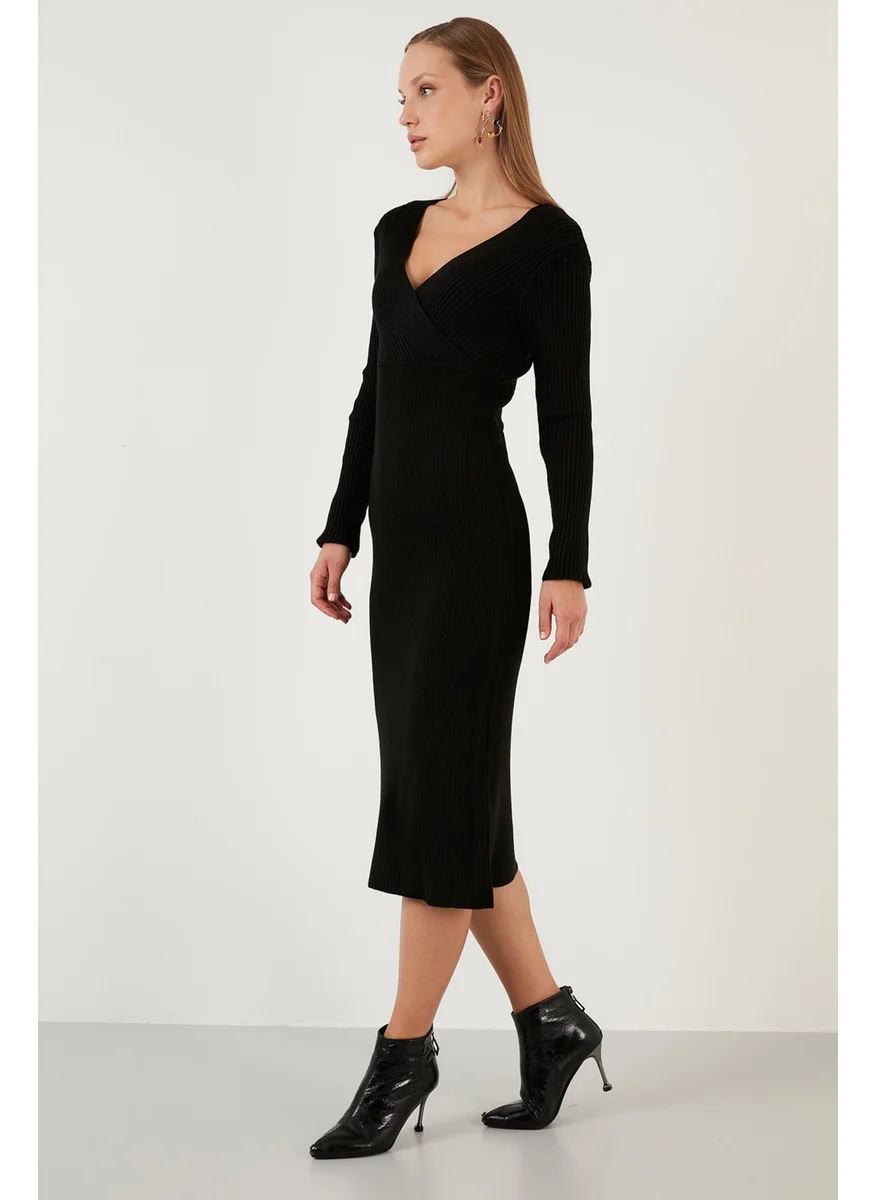 ليلا V Neck Ribbed Slim Cut Knit Dress Women's Dress 63622518
